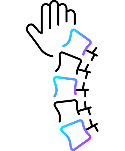icon of the spine with a hand