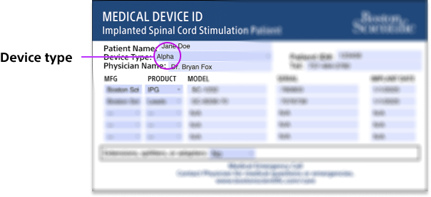 medical device id card.