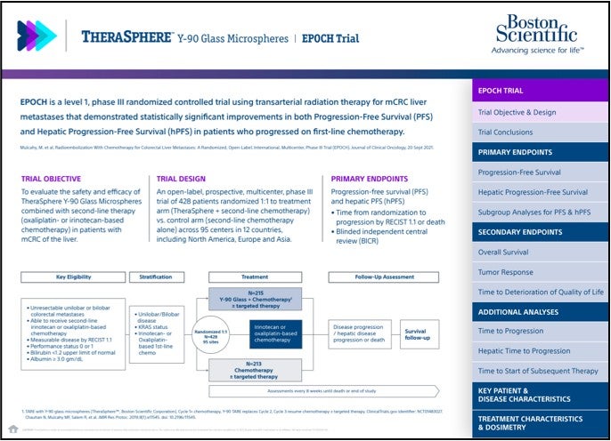 Cover of EPOCH trial datasheet