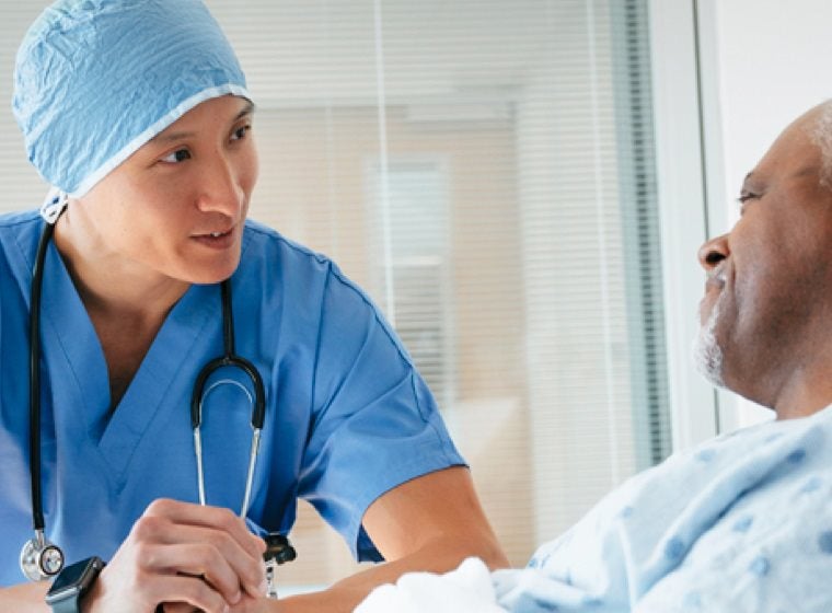 Doctor with a patient in a hospital 