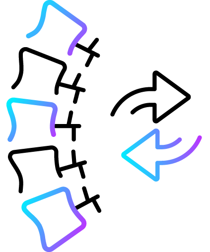 icon of spine with rotating arrows