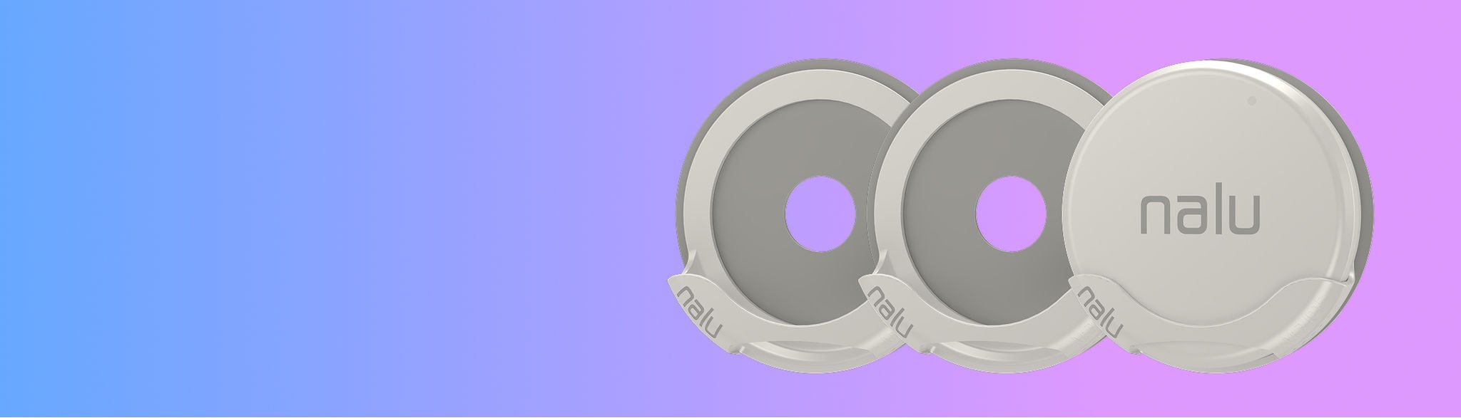 Nalu therapy disc and three adhesive clips.