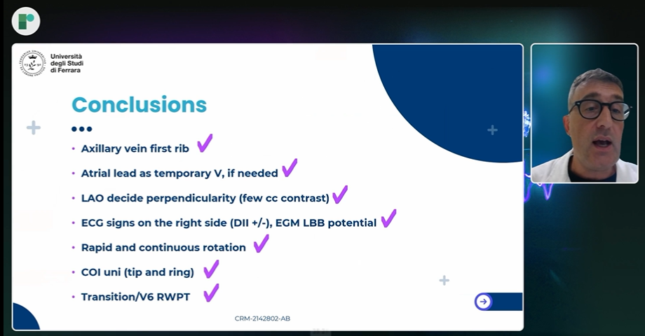 Conclusions slide from The Science of Pacing webinar on Conduction System Pacing implant technique.