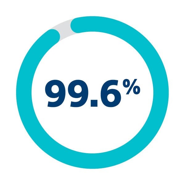 Ninety nine point six percent Icon