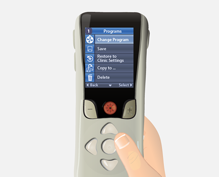 press right arrow to enter change program mode.