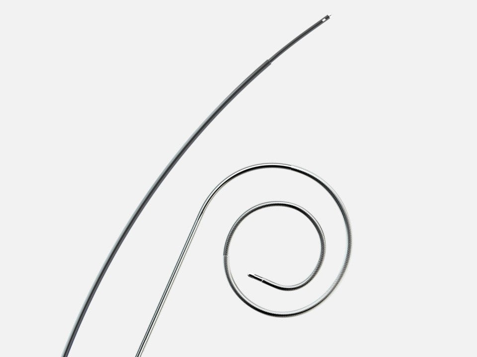 Radiofrequency-based NRG Transseptal Needle and VersaCross RF Wire in pigtail configuration.