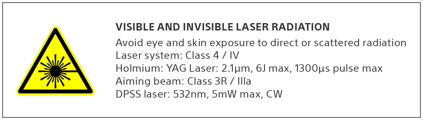 Visible and invisible laser radiation image.