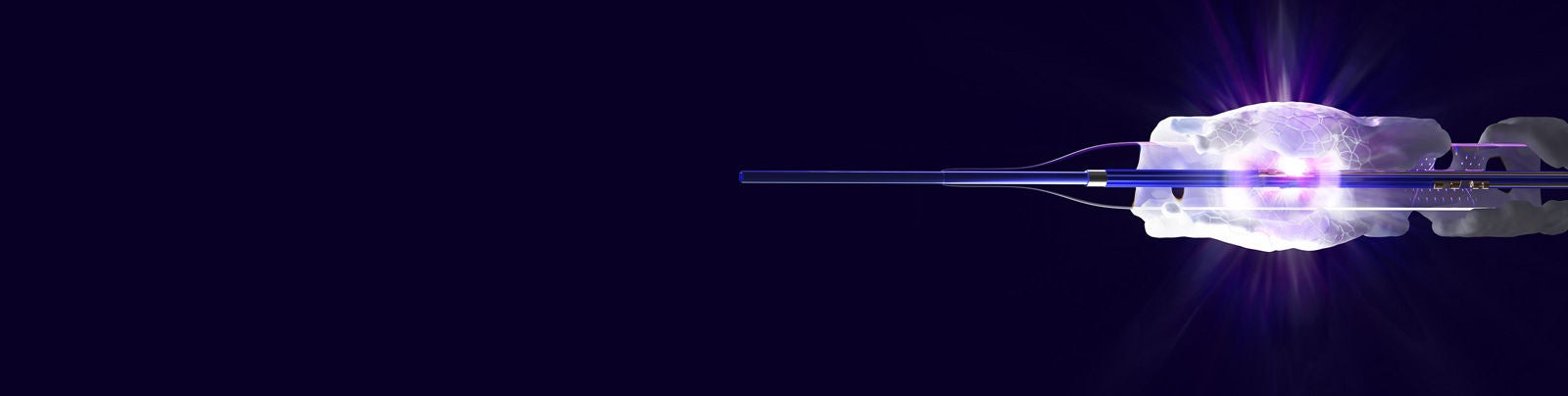 SEISMIQ catheter with purple glow.