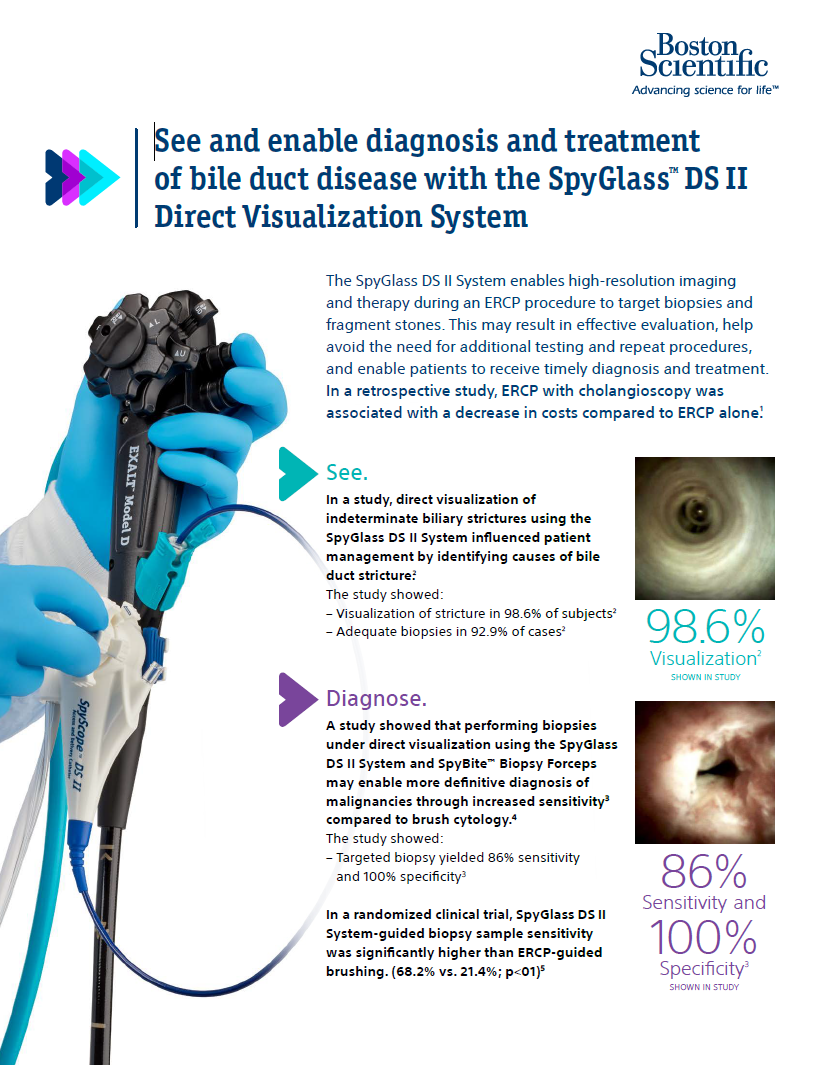 PDF clinical overview of SpyGlass DS II Direct Visualization System.