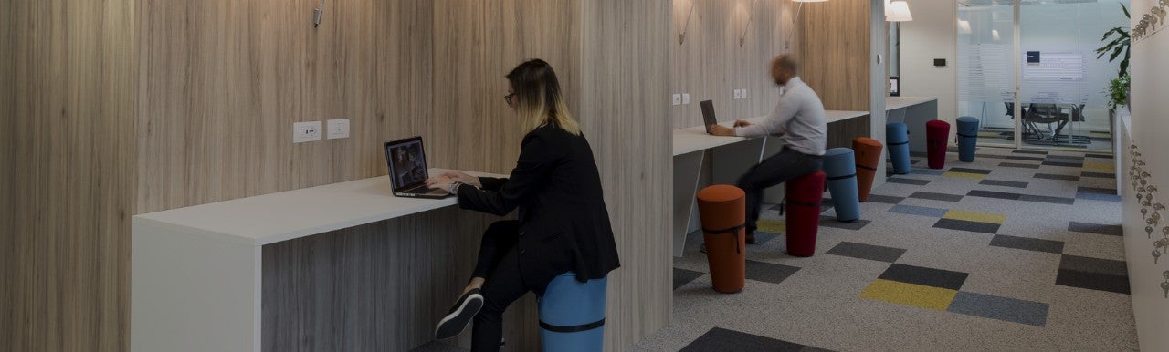 employee working on laptop