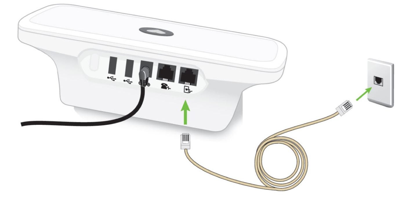 Communicator plugged into wall jack