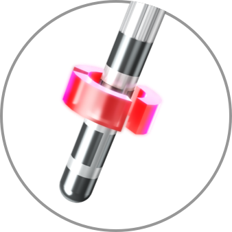 Graphic showing monopolar stimulation with a deep brain stimulation lead.