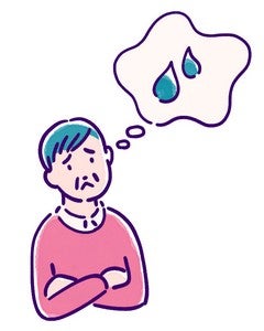 尿漏れに悩む人のイラスト
