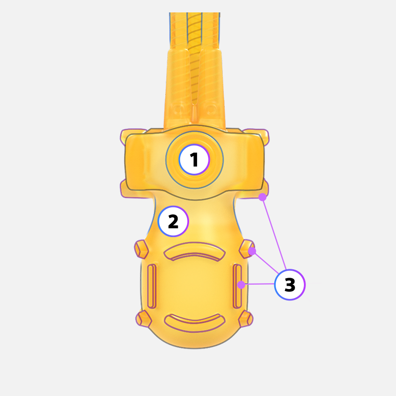 numbered diagram of AMS 700 pump bulb