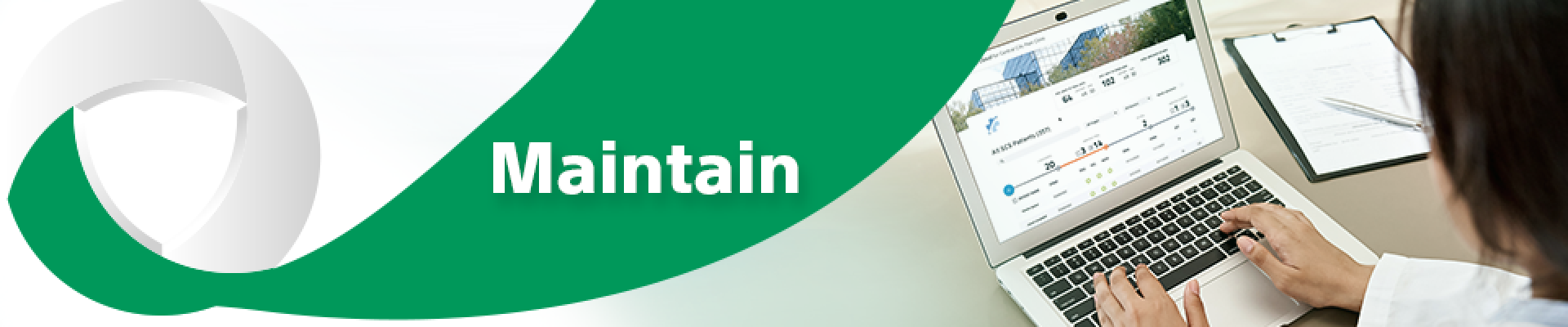 Maintain, with physician using Cognita Practice Optimization solution on laptop computer.