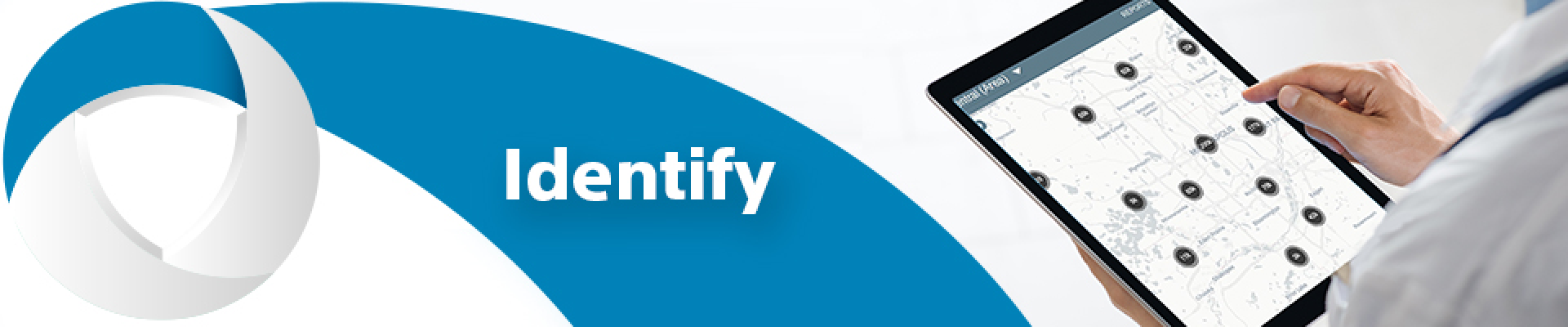 Identify, with view of physician using tablet with Cognita Practice Optimization solution.