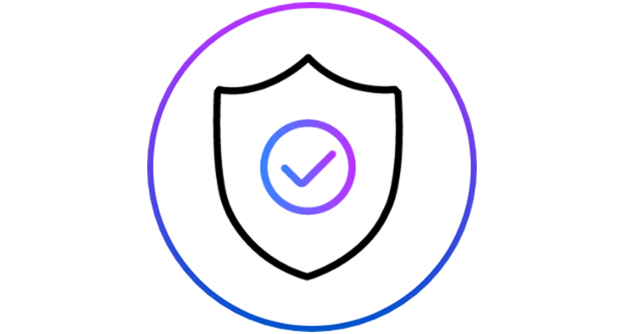 Icon graphic of shield with checkmark