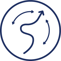 Circular path icon with directional arrows