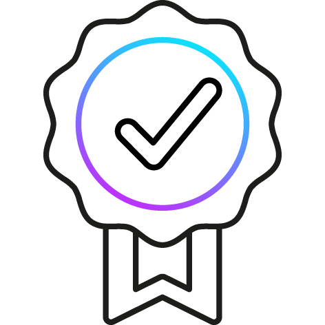 badge icon with tick inside