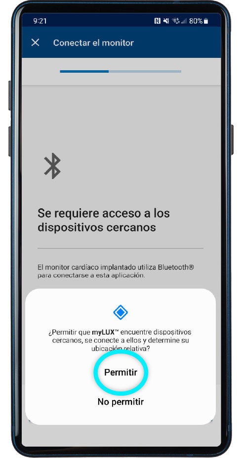 screen prompt to allow Bluetooth