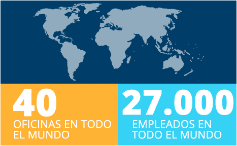 40 oficinas en todo el mundo y 27.000 empleados