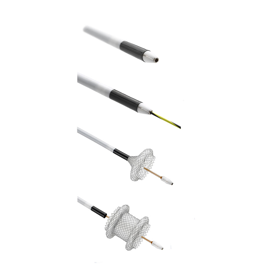 El stent Hot AXIOS ™ y el sistema de entrega mejorado con electrocauterio consta de dos componentes: el sistema de suministro basado en catéter y un stent implantable.
