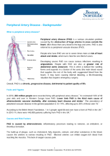 Peripheral Artery Disease - Backgrounder