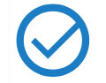 Icon of a blue checkmark in a circle.