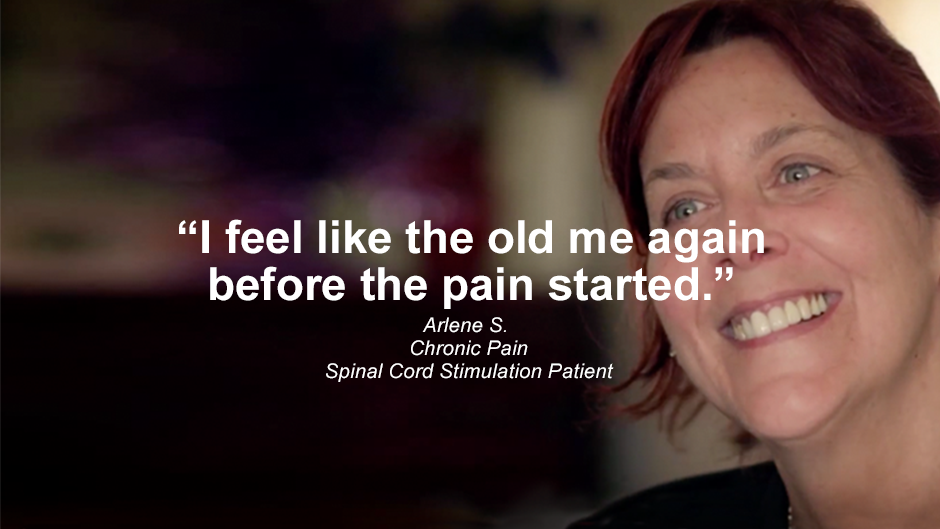 Video Image of Arlene S., Chronic Pain Spinal Cord Stimulation Patient 