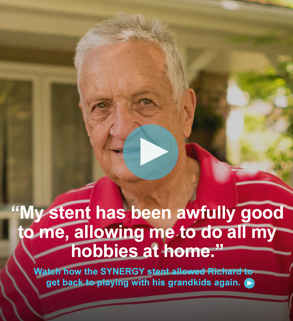 Watch how the SYNERGY stent allowed Richard to get back to playing with his grandkids again.