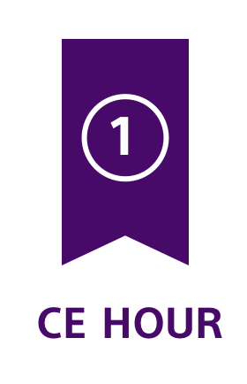 Ribbon icon with 1 CEU HOUR