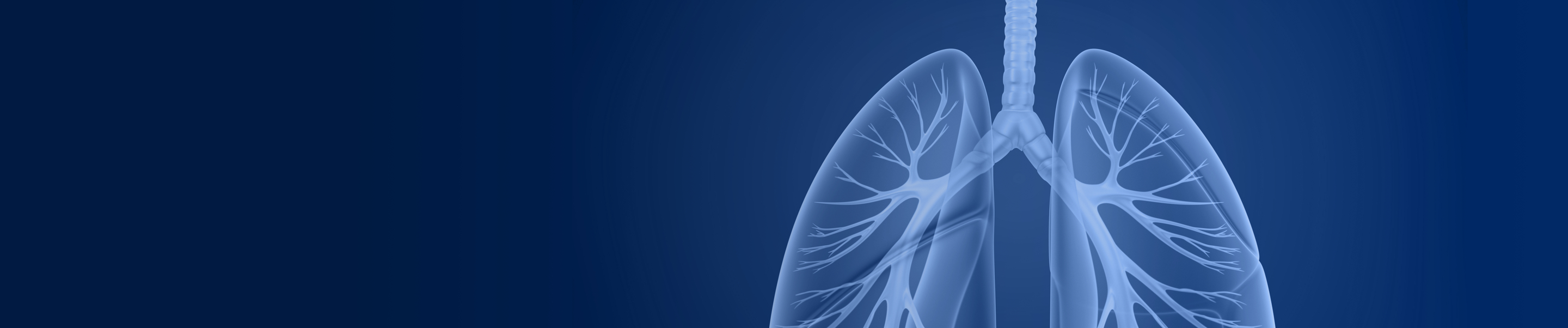 Banner image of white lungs on blue backround