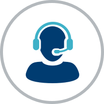 Icon of customer service representative with headset