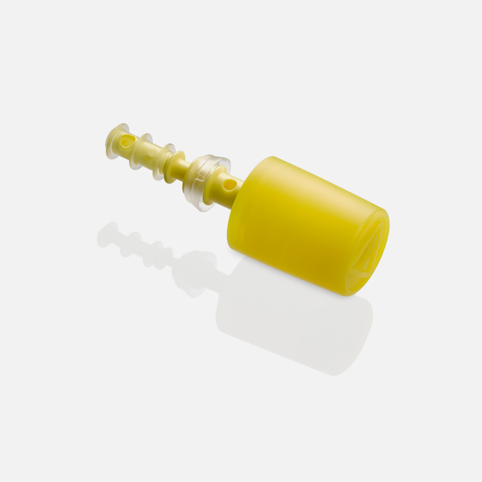 Yellow Porpoise air water cleaning adapter.