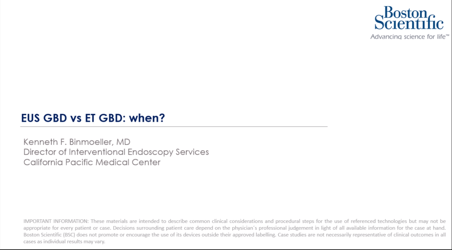 Why & when is EUS Gallbladder drainage needed ?