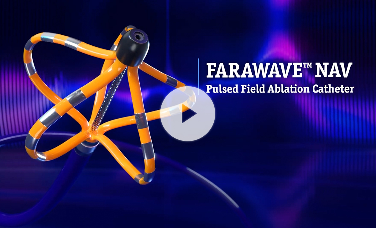 FARAWAVE NAV catheter visualized with FARAVIEW software for dynamic procedure guidance.