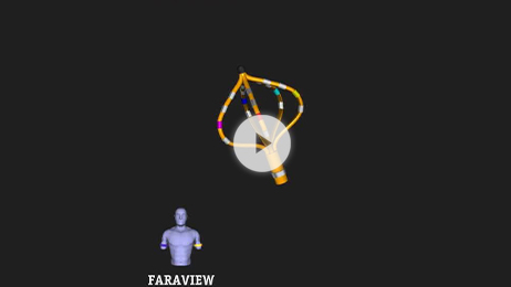 FARAWAVE NAV catheter shape positioned on a black background.