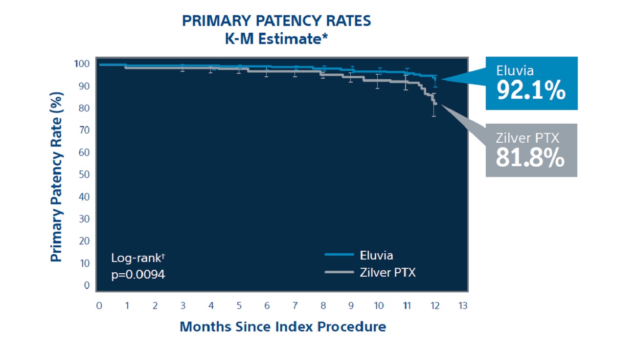 Kaplan-Meier Primary Patency Rate: 12-Month Results chart
