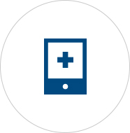 icon of a medical symbol inside a mobile phone