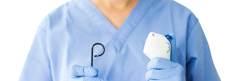 Physician Holding Lithovue™ Single-Use Digital Flexible Ureteroscope