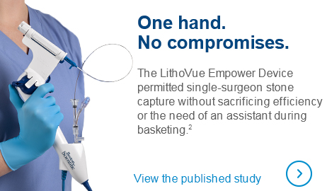 One Hand. No Compromises. The LithoVue Empower Device fits permitted single-surgeon stone capture without sacrificing efficiency or the need of an assistant during basketing. 2. View the published study.