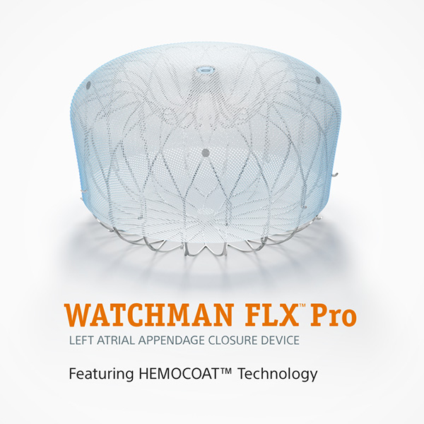 WATCHMAN FLX™ Pro Left Atrial Appendage Closure Device featuring HEMOCOAT™ Technology