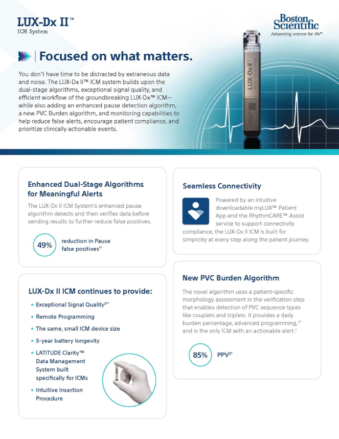 Package showing components of the Lux-Dx myLUX app for heart patients
