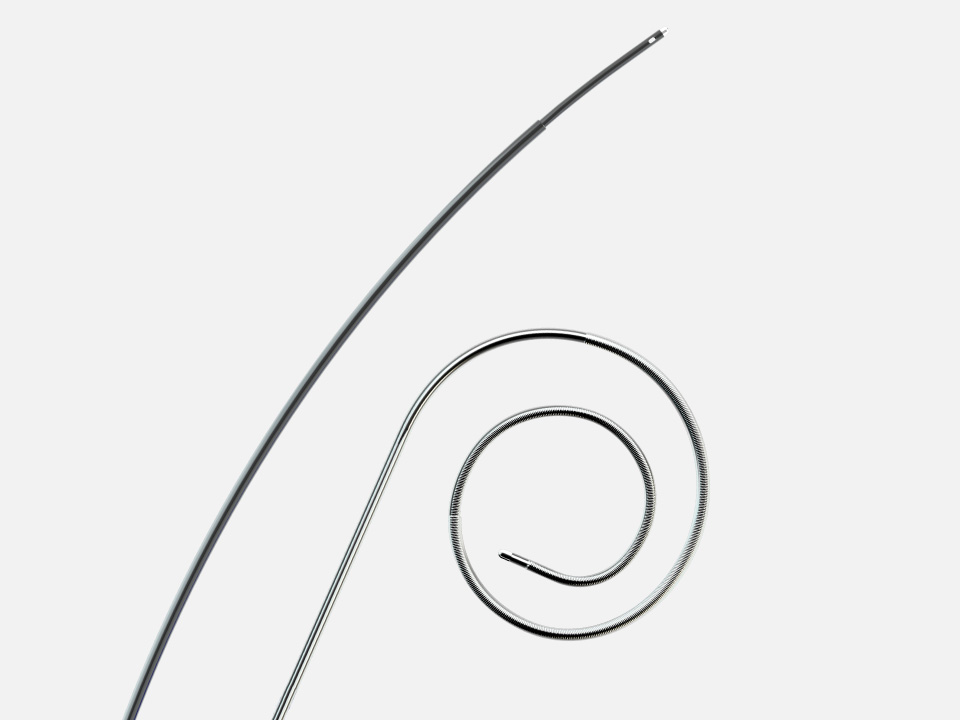 Radiofrequency-based NRG Transseptal Needle and VersaCross RF Wire in pigtail configuration.
