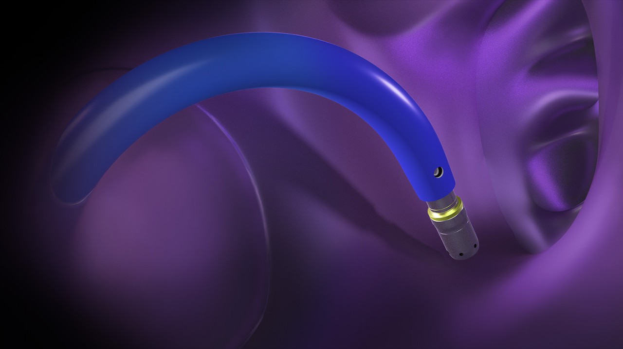 VersaCross Steerable Sheath in a curved configuration.
