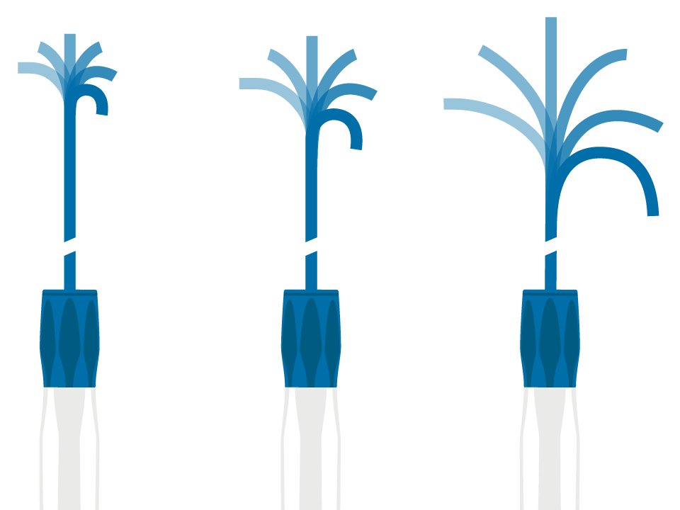 VersaCross Steerable Sheath in small, medium, and large curve configurations.