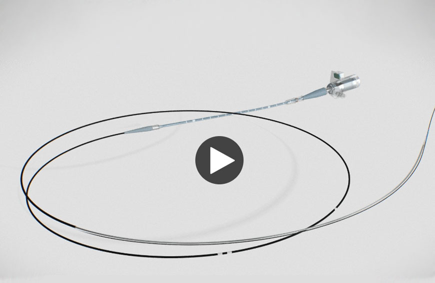 Opticross 18 product on grey background with playbutton.