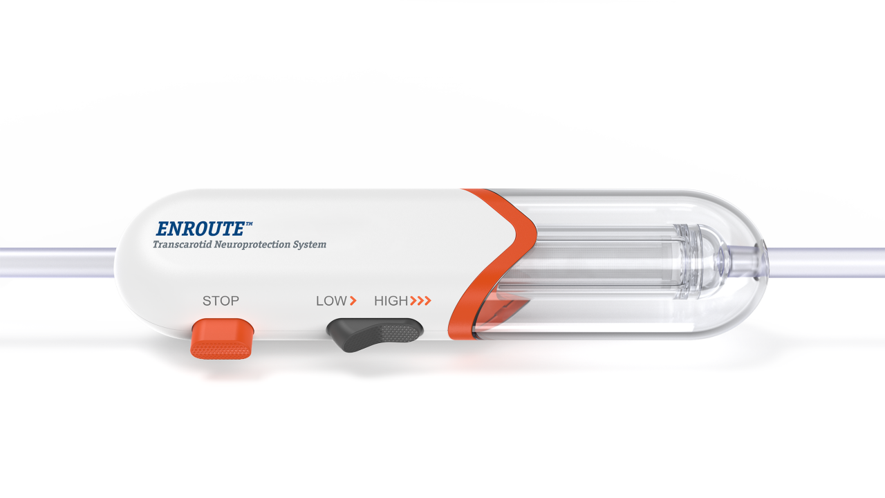 A graphic of the ENROUTE™ Transcarotid Neuroprotection System.