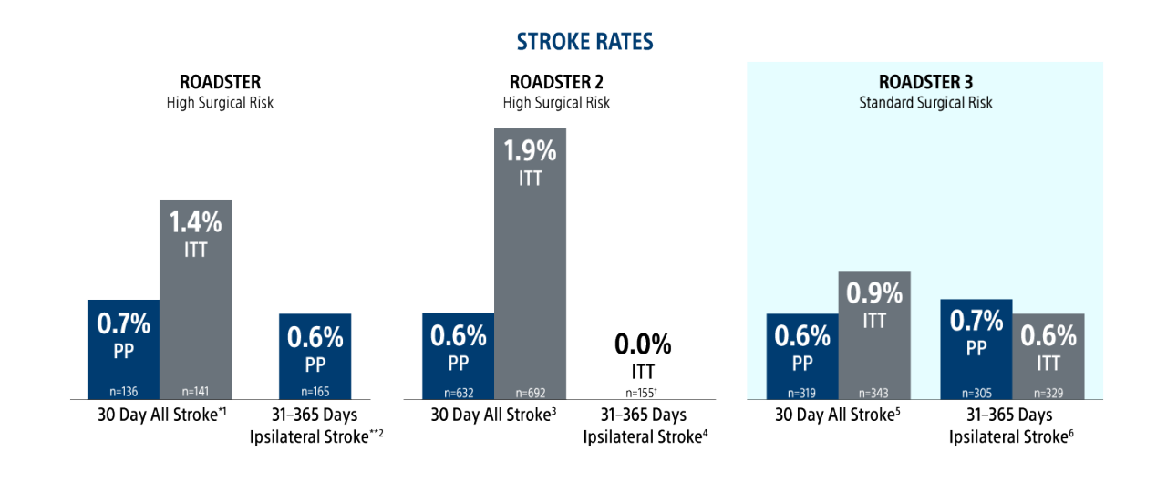 ROADSTER 3 stroke rates over 1-year.