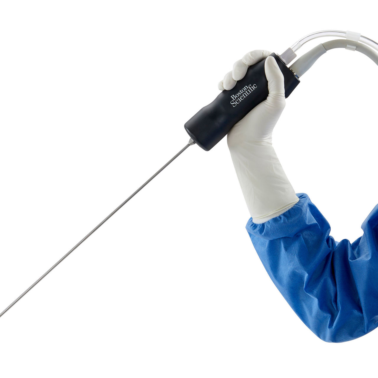 gloved hand holding trilogy max